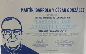 César González y Martín Ibarrola, ganan el premio "Cardenal Juan Landázuri 2024" en la categoría de Podcast